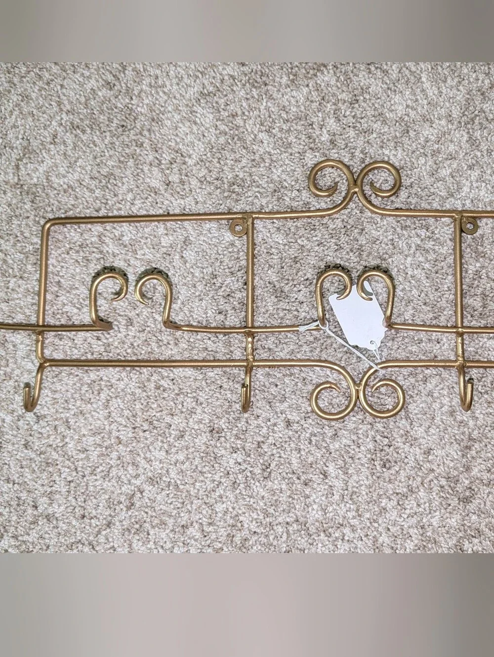 Ornate Metal Wall Hooks - Gold Accent 3
